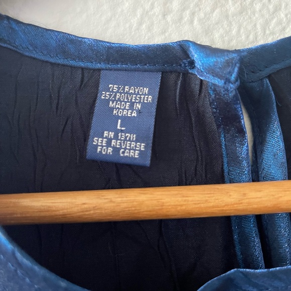 NWOT Vintage Blue Blouse - Picture 4 of 7